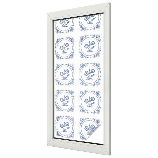 Milchglasfolie Fenster Buntglasoptik Zarte Blüten