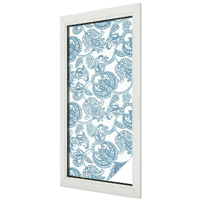Fensterfolie Sichtschutz Blaue Ornamente