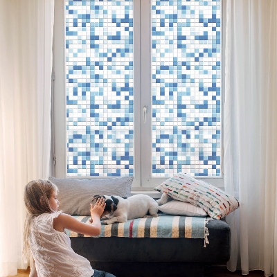Fensterfolie mit Motiv Buntglas Kachelspiel