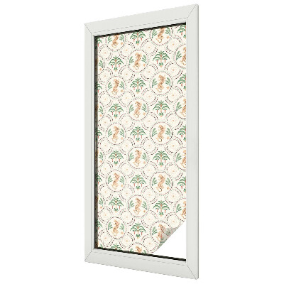 Fensterfolie mit Motiv Buntglas Palmenleopard