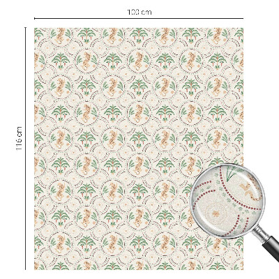 Fensterfolie mit Motiv Buntglas Palmenleopard