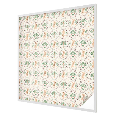 Fensterfolie mit Motiv Buntglas Palmenleopard