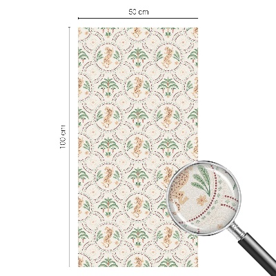 Fensterfolie mit Motiv Buntglas Palmenleopard