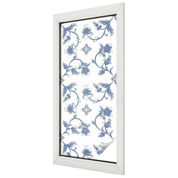 Fensterfolie mit Motiv Buntglas Blumenschmuck