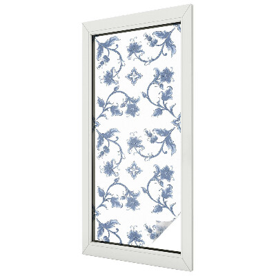 Fensterfolie mit Motiv Buntglas Blumenschmuck
