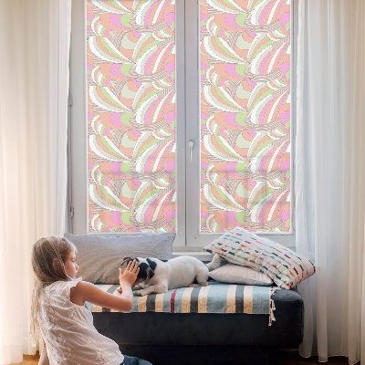 Fensterfolie mit Motiv Buntglas Buntes Zickzackmuster