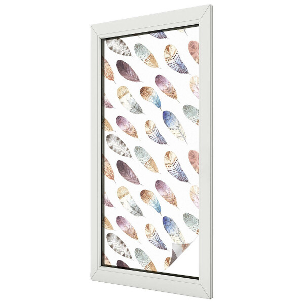 Fensterfolie mit Motiv Buntglas Boho-Federn