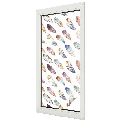 Fensterfolie mit Motiv Buntglas Boho-Federn