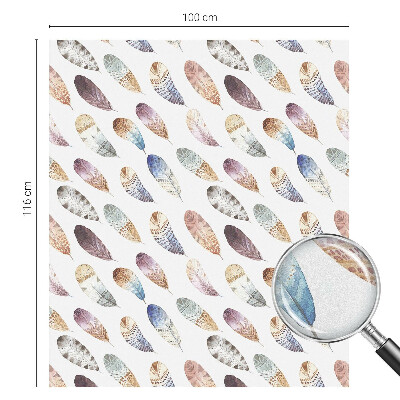 Fensterfolie mit Motiv Buntglas Boho-Federn