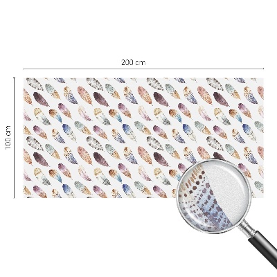 Fensterfolie mit Motiv Buntglas Boho-Federn