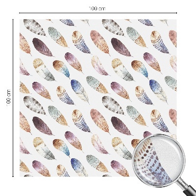 Fensterfolie mit Motiv Buntglas Boho-Federn