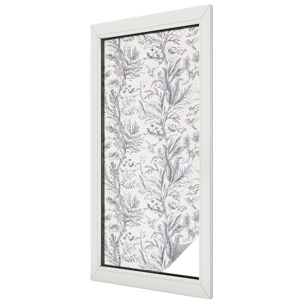 Fensterfolie Sichtschutz Blätter und Schmetterlinge