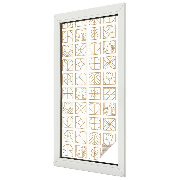Milchglasfolie Fenster Buntglasoptik Geometrische Liebe