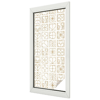 Milchglasfolie Fenster Buntglasoptik Geometrische Liebe