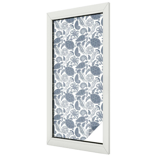 Fensterfolie mit Motiv Buntglas Meeresleben