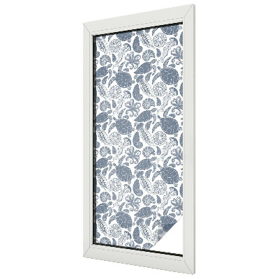 Fensterfolie mit Motiv Buntglas Meeresleben