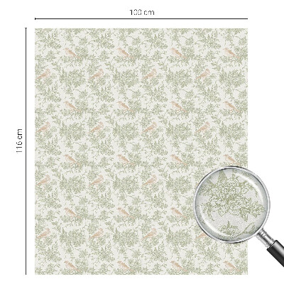 Milchglasfolie Fenster Buntglasoptik Vögel Pflanzen