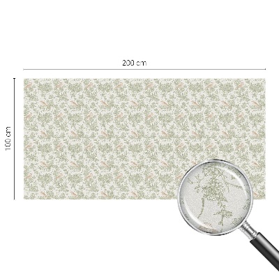 Milchglasfolie Fenster Buntglasoptik Vögel Pflanzen