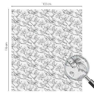 Fensterfolie mit Motiv Buntglas Vögel und Blumen