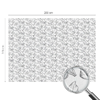 Fensterfolie mit Motiv Buntglas Vögel und Blumen