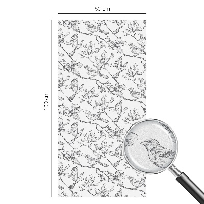 Fensterfolie mit Motiv Buntglas Vögel und Blumen