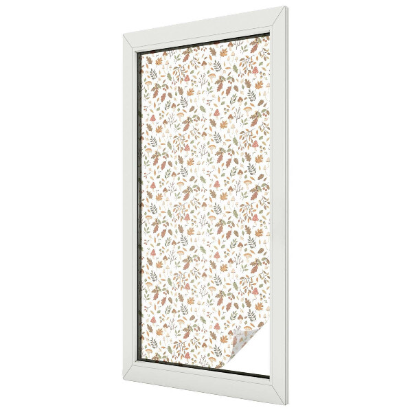 Milchglasfolie Fenster Buntglasoptik Herbstmuster