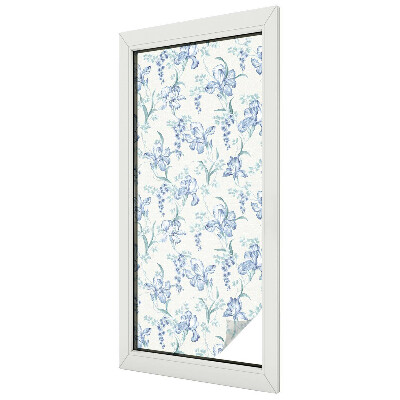 Fensterfolie Sichtschutz Blaue Blumen