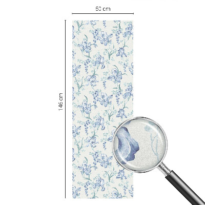 Fensterfolie Sichtschutz Blaue Blumen