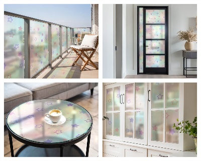 Fensterfolie Sichtschutz Regenbogenmuster