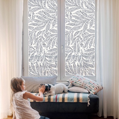 Fensterfolie mit Motiv Buntglas Blatt fällt