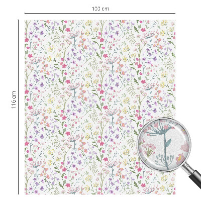 Milchglasfolie Fenster Buntglasoptik Blumenwiese