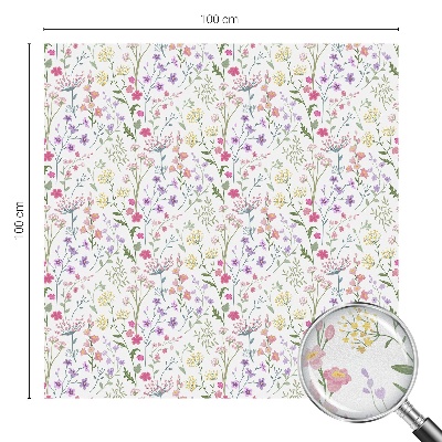 Milchglasfolie Fenster Buntglasoptik Blumenwiese