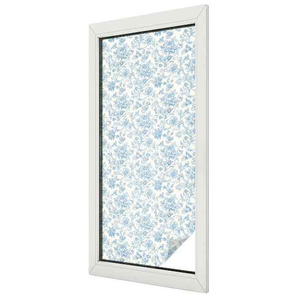 Fensterfolie mit Motiv Buntglas Blumenmuster