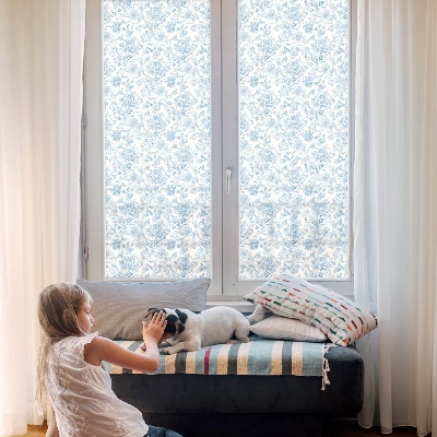 Fensterfolie mit Motiv Buntglas Blumenmuster