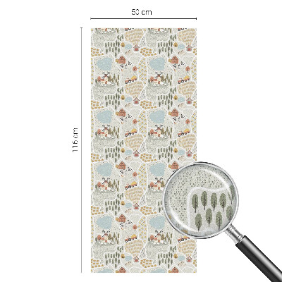 Fensterfolie mit Motiv Buntglas Ein idyllisches Dorf