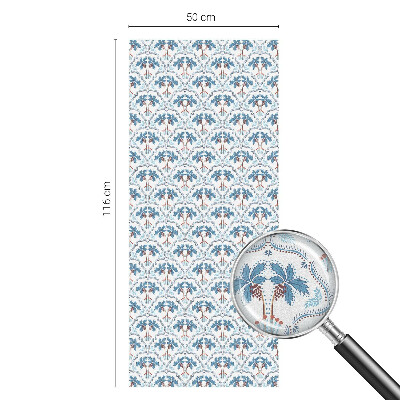 Fensterfolie Sichtschutz Blaue Palmen