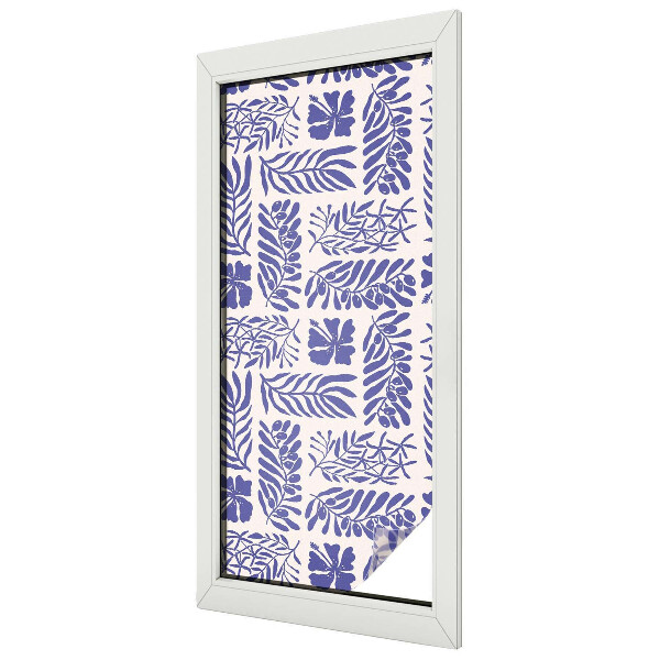 Fensterfolie mit Motiv Buntglas Pflanzenmuster