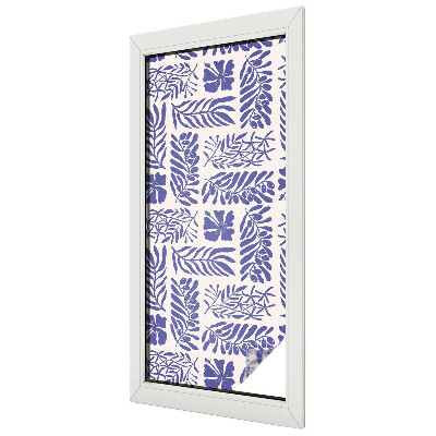 Fensterfolie mit Motiv Buntglas Pflanzenmuster