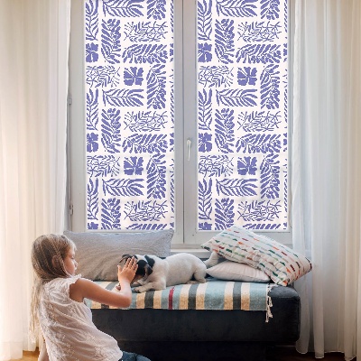 Fensterfolie mit Motiv Buntglas Pflanzenmuster