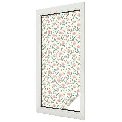 Milchglasfolie Fenster Buntglasoptik Blumenmuster