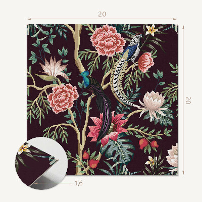Pvc fliesen Blumenmotiv mit Vögeln