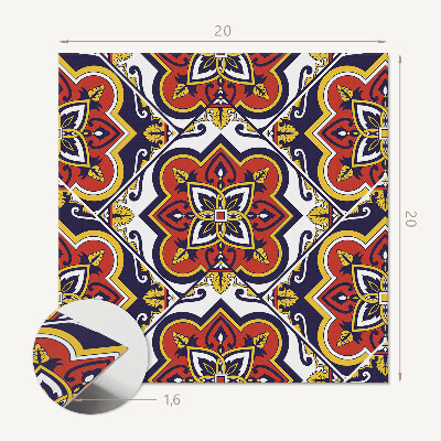 Vinyl fliesen Ornamente und Blumen in harmonischer Kombination