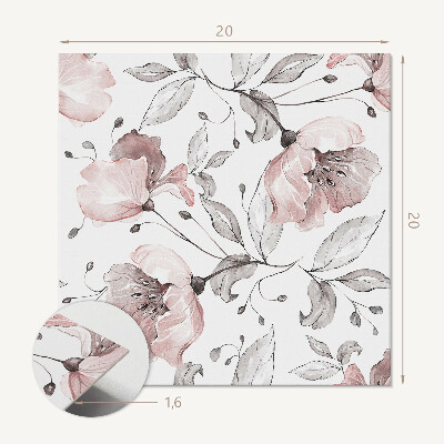 Pvc fliesen Aquarellblumen in einem zarten Muster