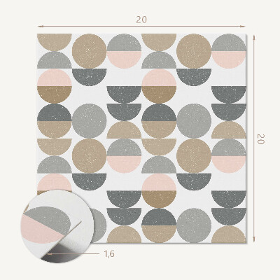 Vinyl fliesen selbstklebend Abstrakte Geometrie von Kreisen und Halbkreisen