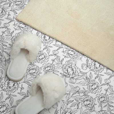 Vinyl fliesen selbstklebend Blumenmotiv mit zarten Blättern