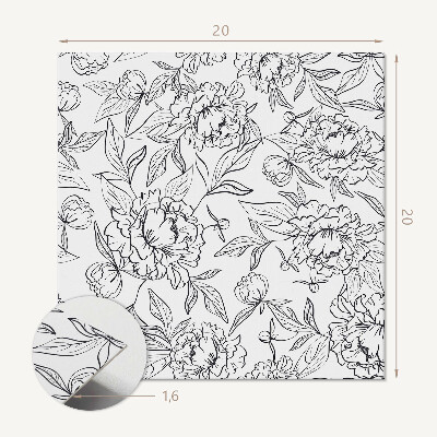 Vinyl fliesen selbstklebend Blumenmotiv mit zarten Blättern