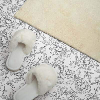 Vinyl fliesen selbstklebend Blumenmotiv mit zarten Blättern