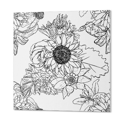 Vinyl fliesen Linien mit floralem Motiv