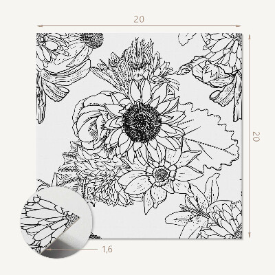Vinyl fliesen Linien mit floralem Motiv