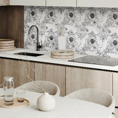 Vinyl fliesen Linien mit floralem Motiv